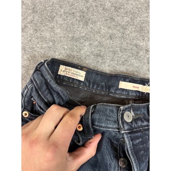 Vintage Y2K Levis Wedgie Straight Jeans Womens 25 Blue Button Fly Red Tab Grunge - Picture 5 of 12